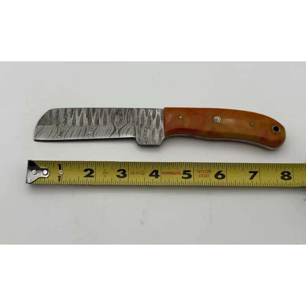Handmade Damascus Steel Fixed Blade Knife w/ Leather Sheath – Pakistan Made NEW